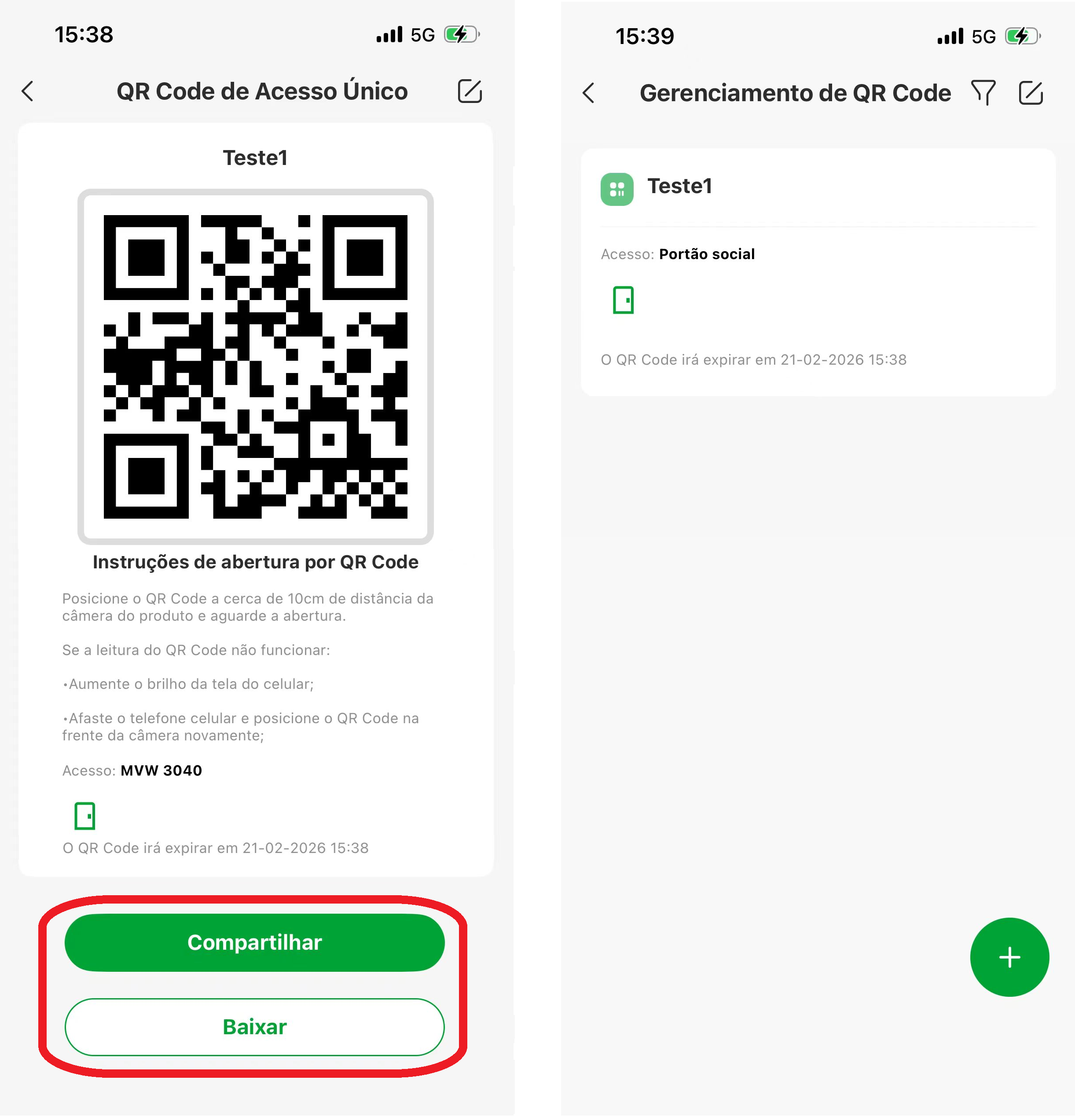 QR Code de Acesso Único